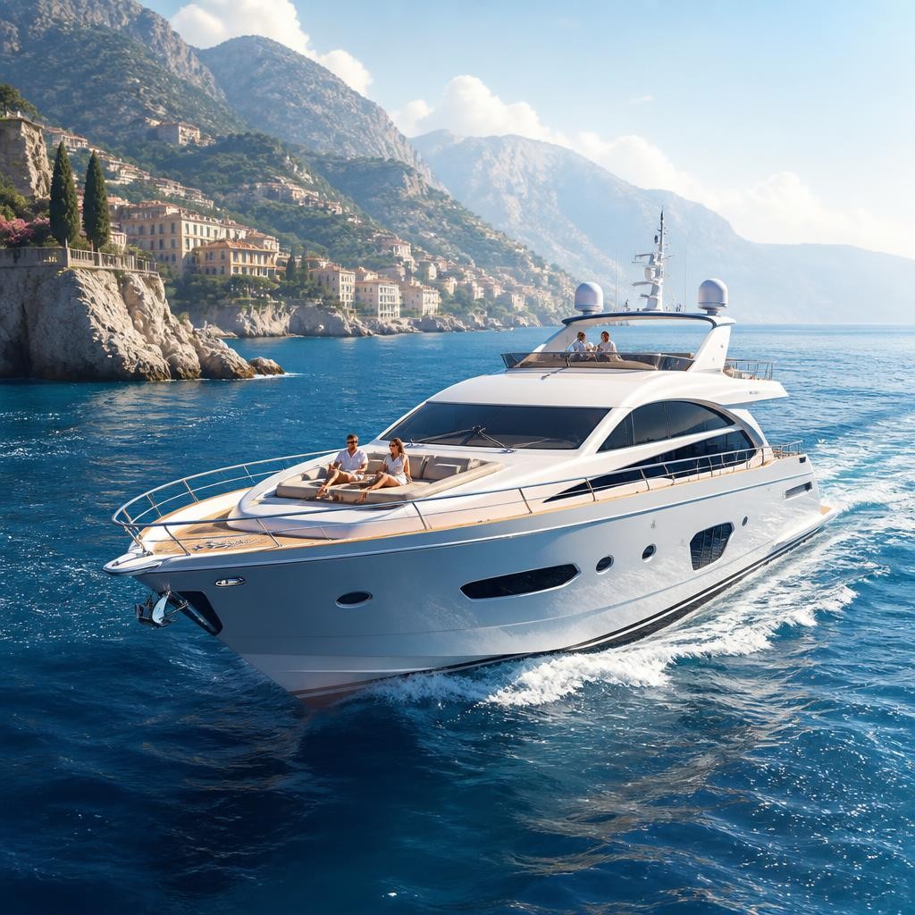 Illustration for the English word “yacht”