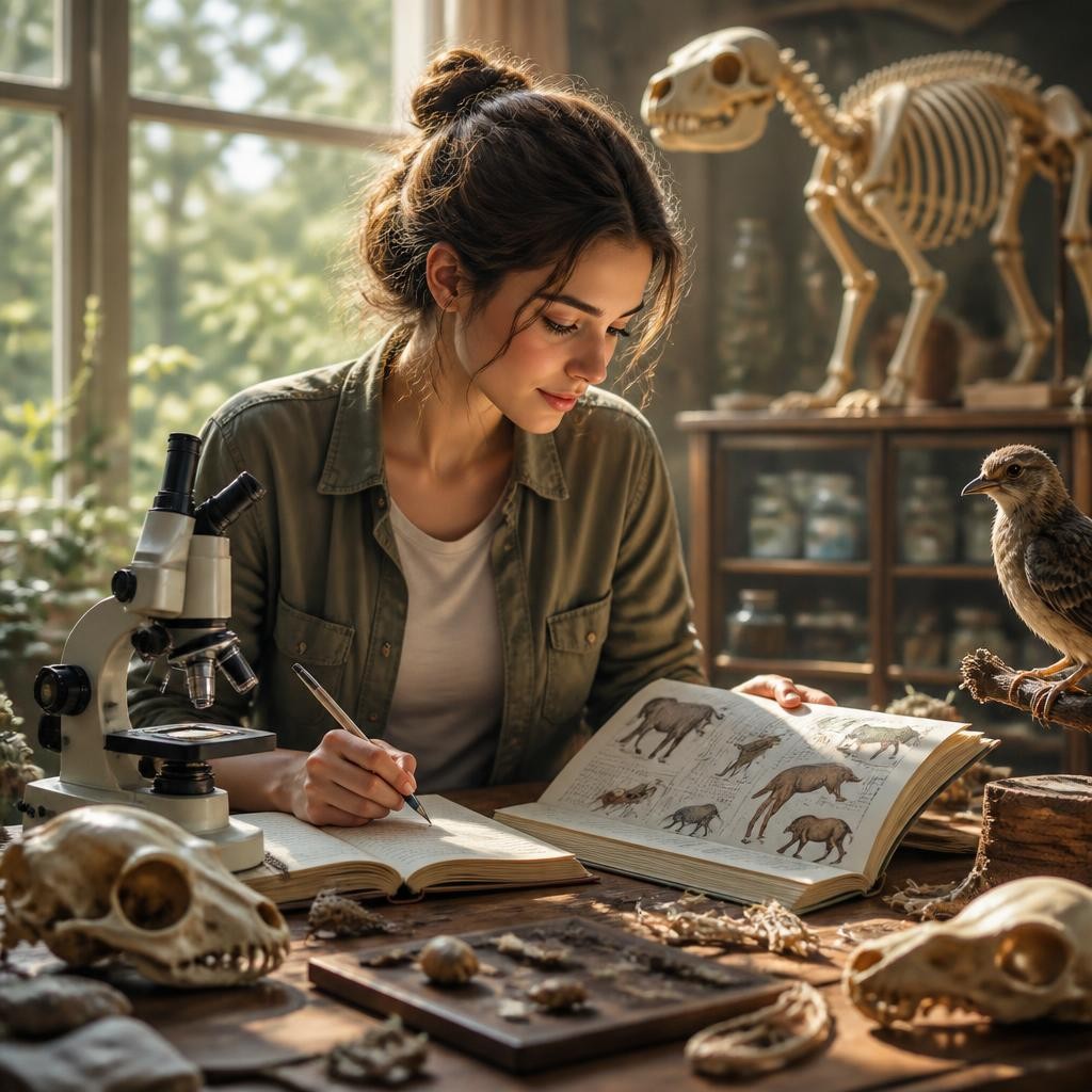 Illustration for the English word “zoology”